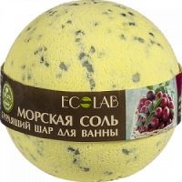 Бурлящий шар для ванны Морская соль "Чёрная смородина и Клюква" ECOLAB, 220гр.