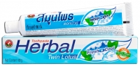 Растительная зубная паста "Twin Lotus Herbal Fresh&Cool" (с травами Свежесть и Прохлада) 100 г.