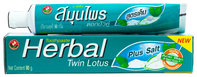 Растительная зубная паста "Twin Lotus Herbal Plus Salt" (с травами и солью) 90 г.