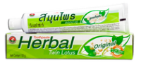 Растительная зубная паста "Twin Lotus Herbal Original" (с травами Оригинальная) 100 г.